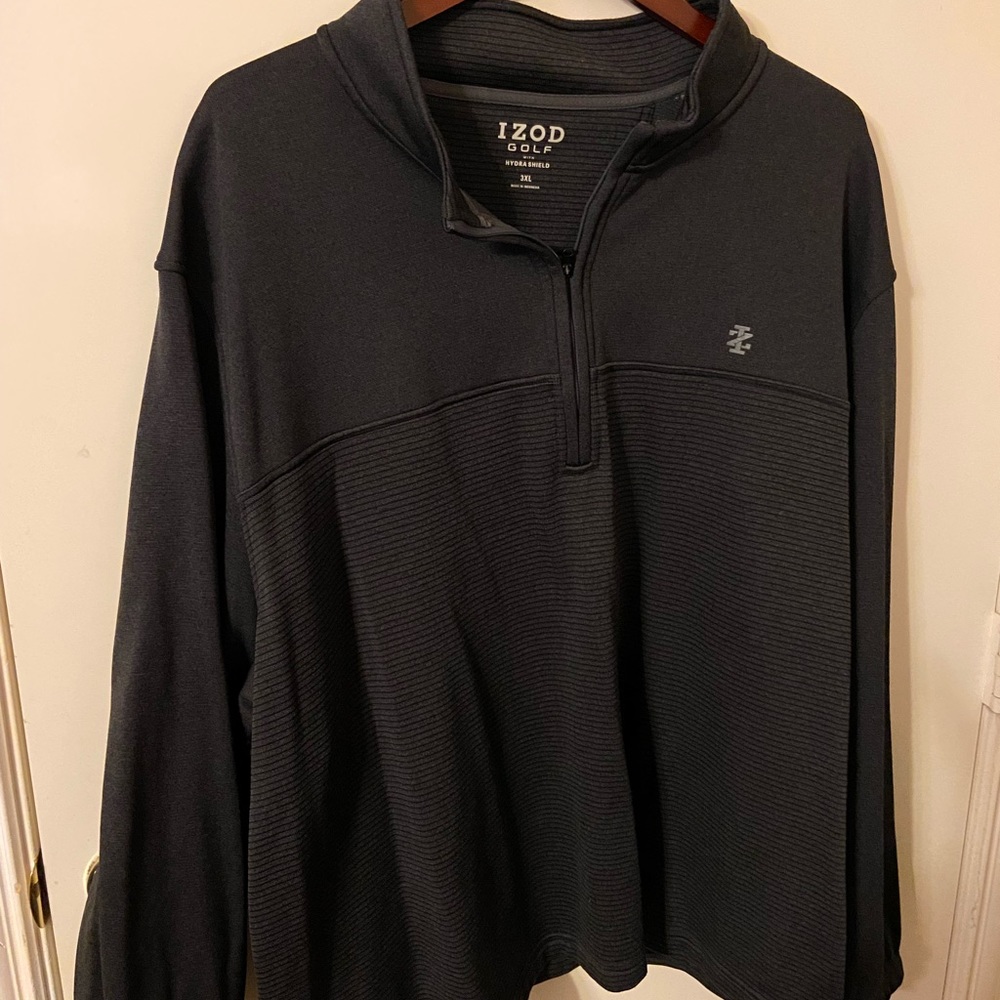 Izod Golf Hydrashield Quarter Zip Fleece 3X blkgry